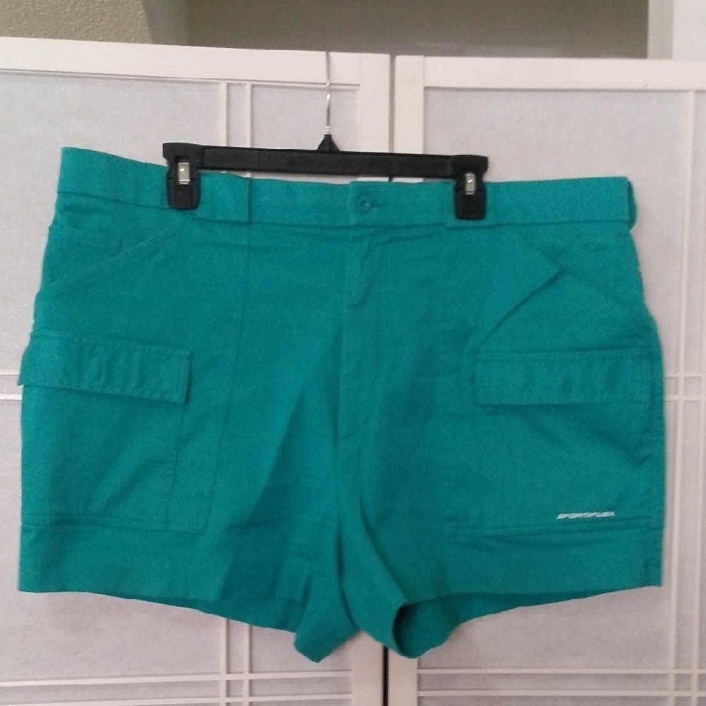 Green Cargo Shorts with Functional Design